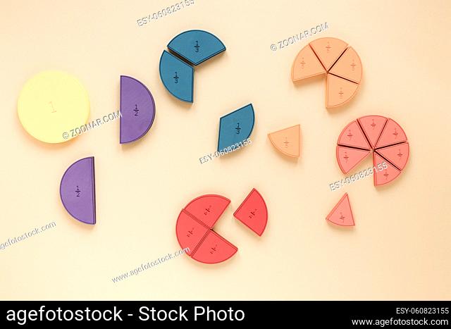 colourful statistical pie charts science fractions