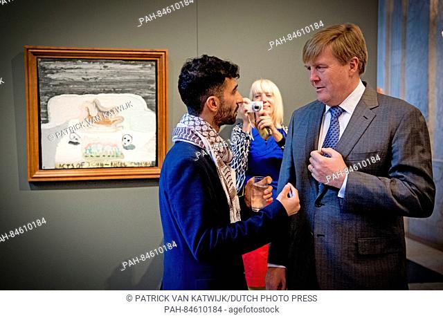 King Willem-Alexander of The Netherlands at the award ceremony of the Vrije Schilderkunst prijs 2016 at the Royal Palace in Amsterdam, The Netherlands