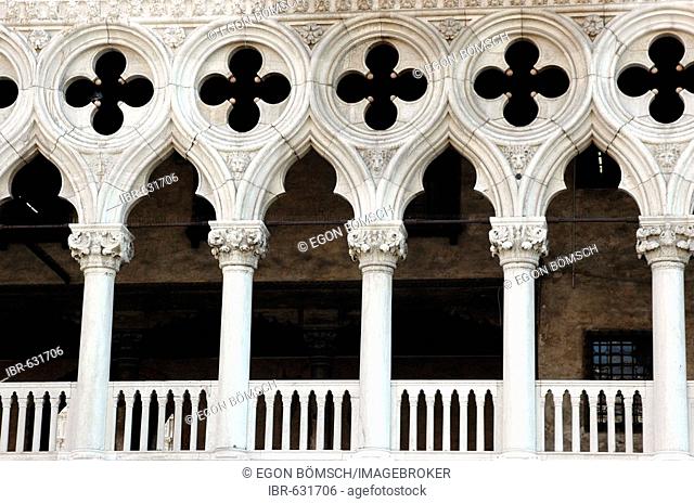 Detail shot, Doge's Palace (Italian: Palazzo Ducale di Venezia), Venice, Veneto, Italy, Europe
