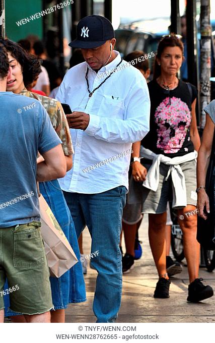 Russell Simmons relaxing day in Soho Featuring: Russell Simmons Where: Manhattan, New York, United States When: 10 Aug 2016 Credit: TNYF/WENN.com
