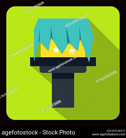 Box magic icon in flat style with long shadow. Tricks symbol vector illustration