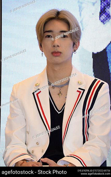 July 7, 2022, Mexico City, Mexico: Leo of South Korean-Japanese band T1419 Attends at press conference to promote their latest single ' The Sun is Going To Go...