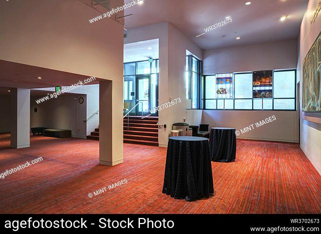 A large open space in a hospitality or business venue, conference centre hotel, public space