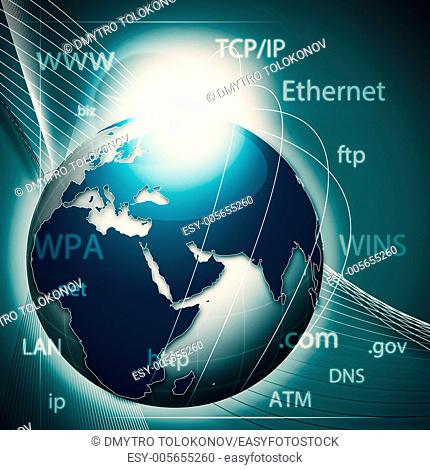Global information network, abstract techno backgrounds