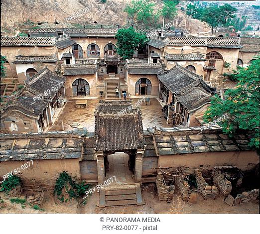 the traditional Chinese folk houses in Mizhi, Shanxi Province, China