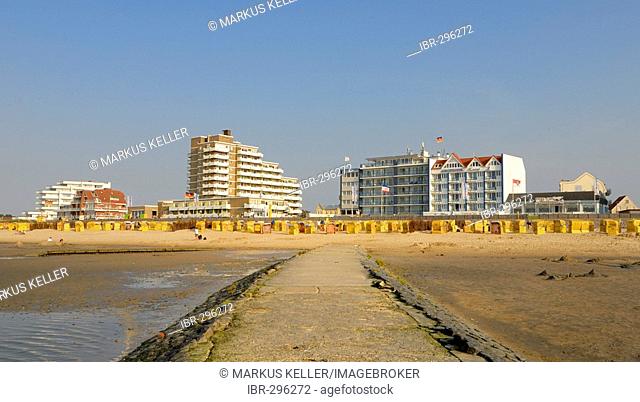 Cuxhaven-Duhnen - hotel buildings at the north sea beach - Lower Saxony, Germany, Europe