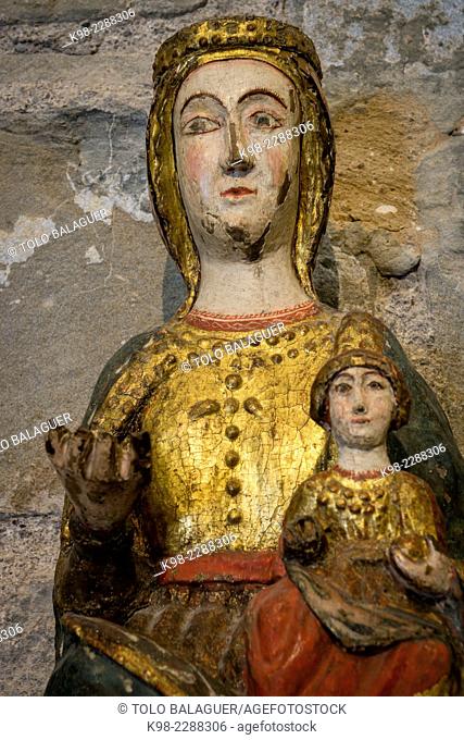 Virgin of Siresa (gilded and polychromed wood, 13th Century), church of the Abbey of San Pedro de Siresa, Valle de Hecho, Aragonese Pyrenees, Huesca province