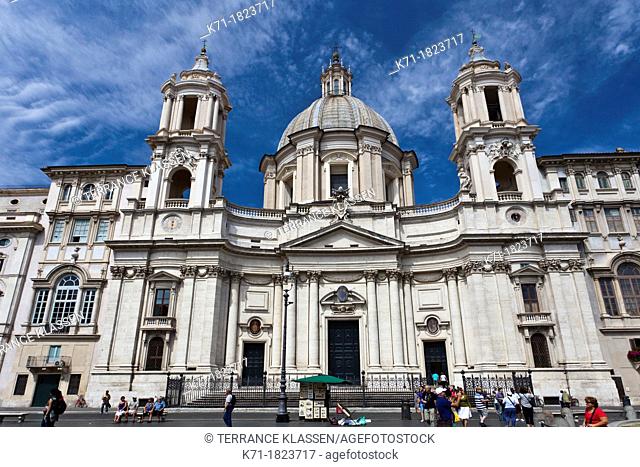 St  Agnese in Agone church in Piazza Navona, in Rome, Italy
