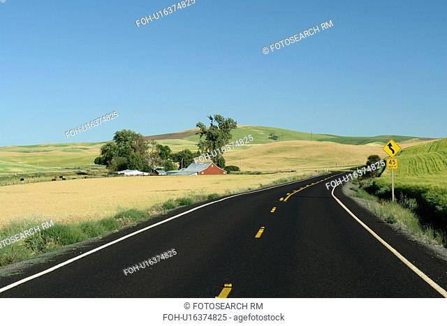 The Palouse Country, WA, Washington, Whitman County, rolling hills, scenic drive, road