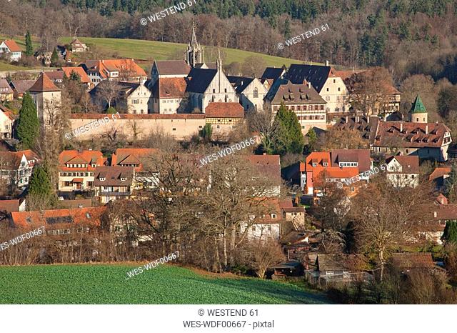 Germany, Baden-Wuerttemberg, Tuebingen, View of the town with Bebenhausen Monastery