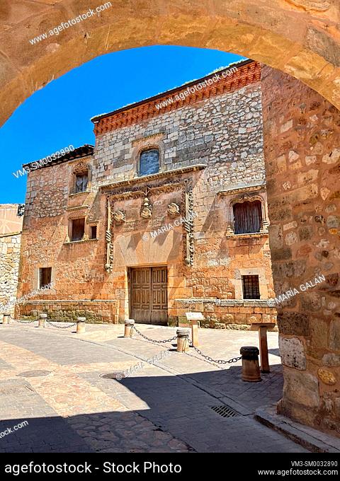 Facade of Contreras Palace. Ayllon, Segovia province, Castilla Leon, Spain