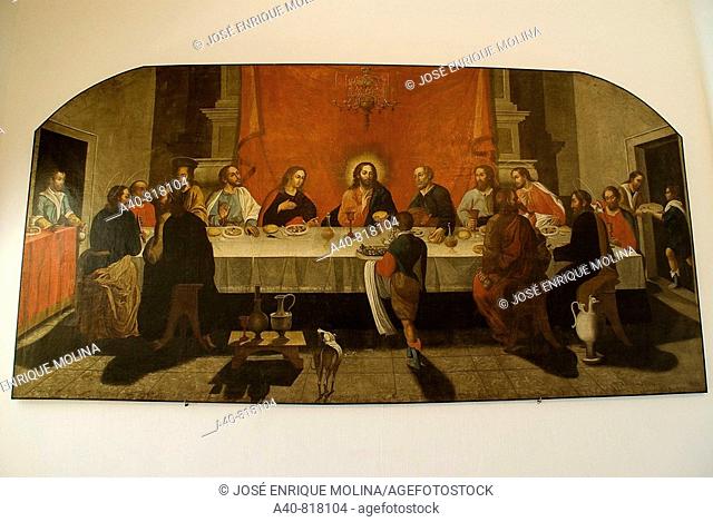 Ecuador.Quito.Centro historico.Painting the last dinner of the school of Quito, the colonial era, in the cloisters of the old Hospital San Juan de Dios ( XVI...