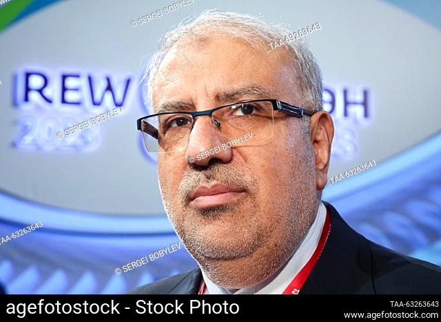 RUSSIA, MOSCOW - OCTOBER 11, 2023: Iran's Oil Minister Javad Owji attends the Russian Energy Week 2023 international forum at the Manezh Central Exhibition Hall
