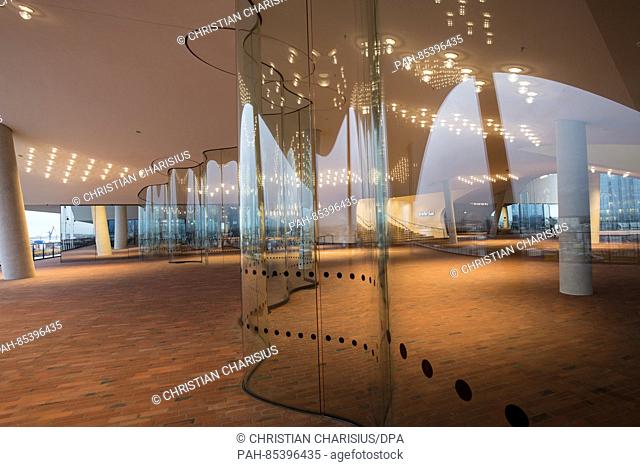 View of the plaza, photographed during a press tour through the Elbphilharmonie in Hamburg, Germany, 4 November 2016. During a ceremonial act on Friday