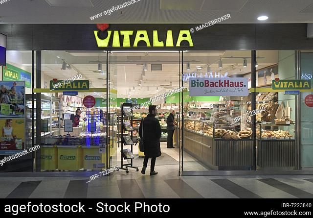Vitalia health food store, storefront at Friedrichstraße station, Mitte, Berlin, Germany, Europe