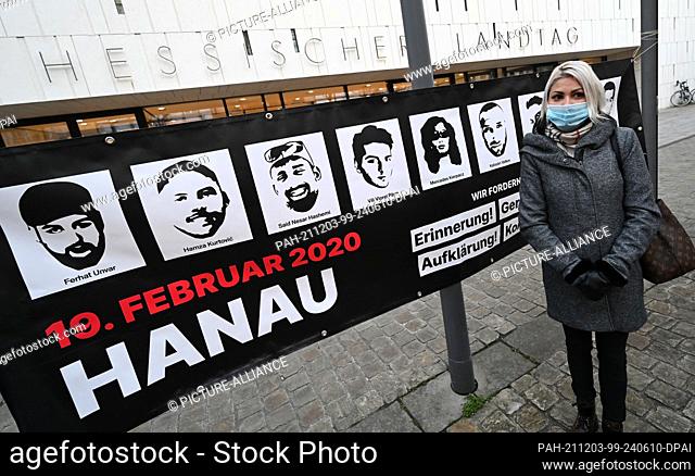 03 December 2021, Hessen, Wiesbaden: Vaska Zladeva, cousin of Kaloyan Velkov, one of the victims of the racist attack in Hanau in 2020