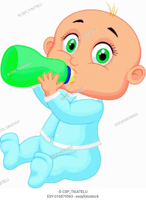 Baby boy cartoon drinking milk, Stock Vector, Vector And Low Budget Royalty  Free Image. Pic. ESY-016870563 | agefotostock