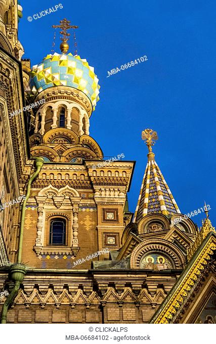 Saint Petersburg, Russia, Eurasia. Church of the Savior on spilled blood