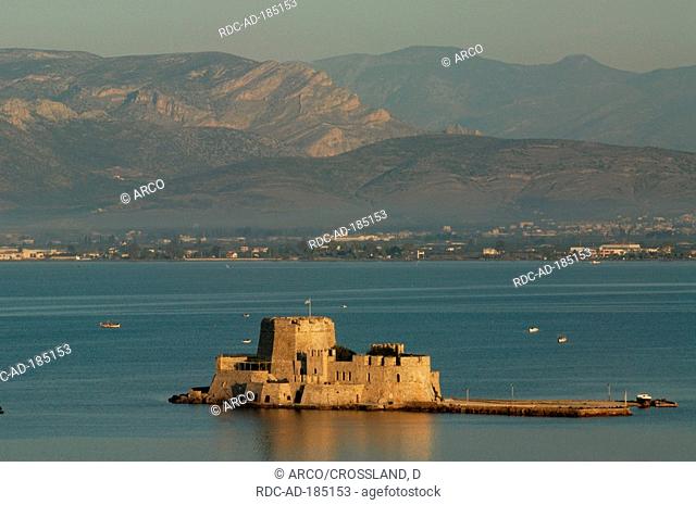 Castle Bourtzi, Bay of Argos, Nafplio, Peloponnese, Greece, Nafplion