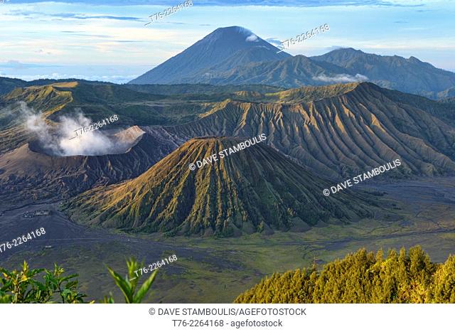 Mount Bromo and Bromo Tengger National Park at sunrise, East Java, Indonesia