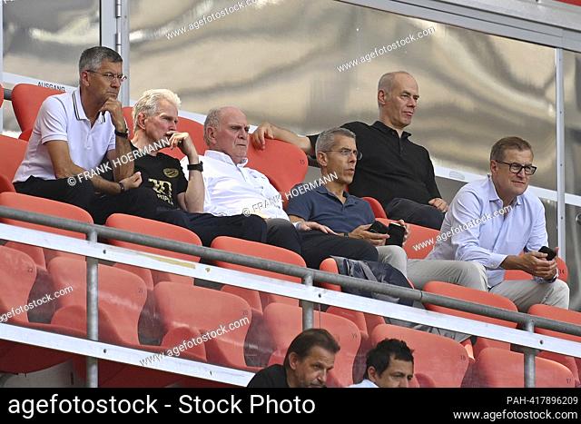 From left: Herbert HAINER (President FC Bayern Munich), Triple Trainer Jupp Heynckes, Uli HOENESS (H?ness, Honorary President FC Bayern Munich), Dr