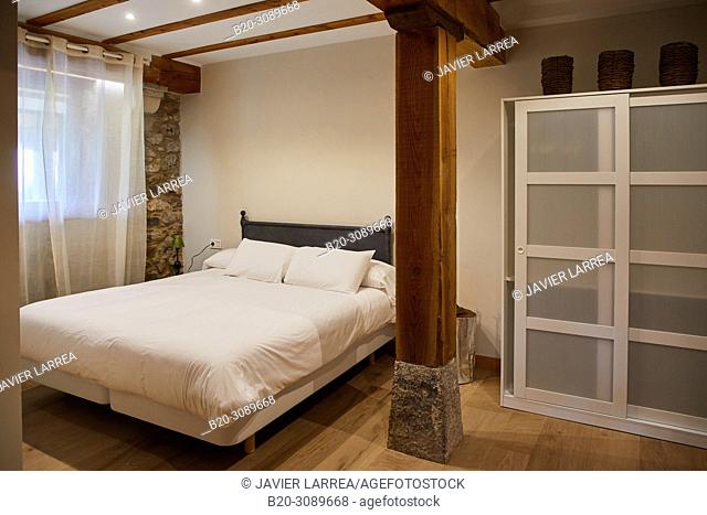 Bedroom, Rural apartment, Deba, Gipuzkoa, Basque Country, Spain, Europe
