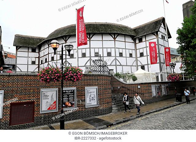The Shakespeare Globe Theatre on the Southbank of the River Thames, London, England, Great Britain, Europe