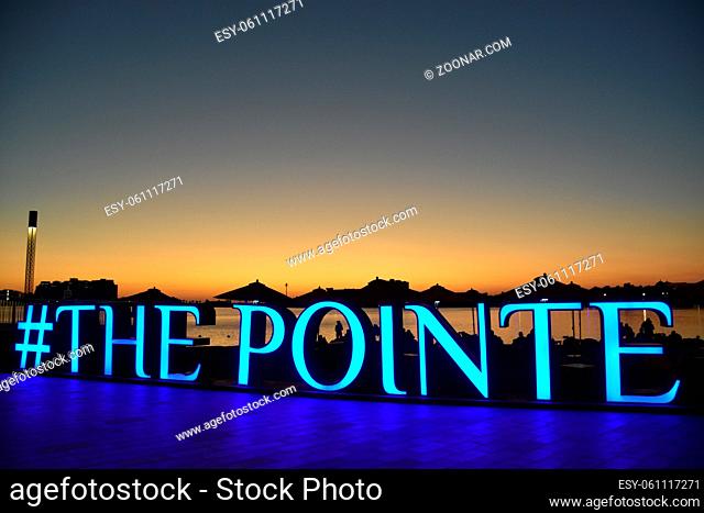 The Pointe sign at Palm Jumeirah in Dubai, UAE