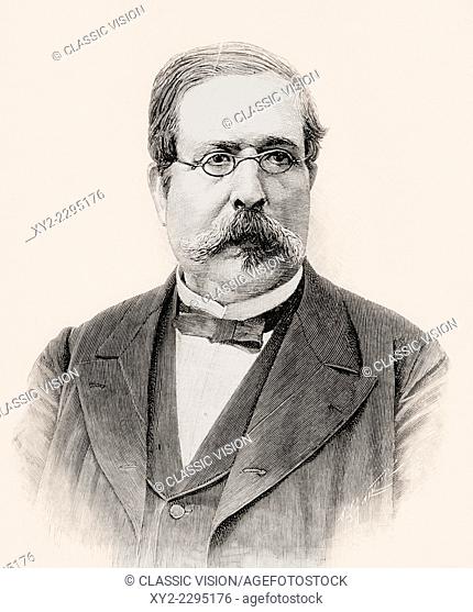 Francisco Fernández y González, 1833 - 1917. Spanish orientalist, writer, scholar, Arabist, and historian. From La Ilustracion Española y Americana