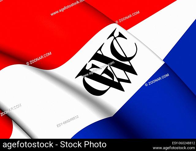 3D Flag of Dutch West India Company. 3D Illustration