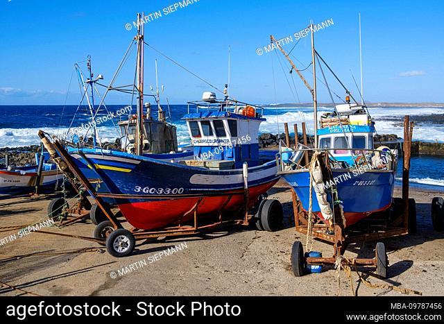 Fishing port in La Santa at Tinajo, Lanzarote, Canary Islands, Spain