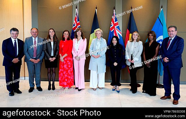 Ilustración muestra una imagen de grupo después de una reunión sobre "Líderes de negocios femeninos que van global" durante la Misión Económica de Bélgica al...