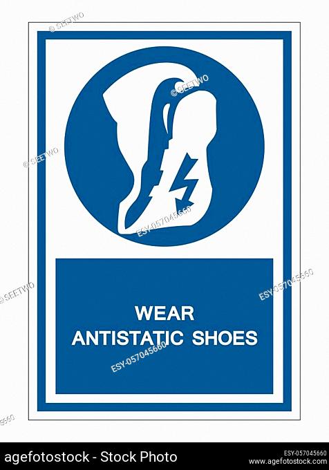 Wear anti static shoes Symbol Sign Isolate On White Background, Vector Illustration EPS. 10
