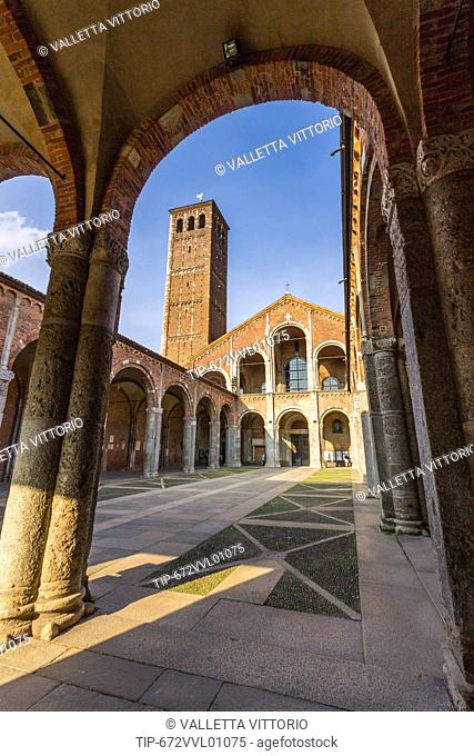 Italy, Lombardy, Milan, Sant'Ambrogio Basilica