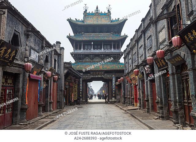 China, Shanxi Province, Pingyao City (W. H. ), South Street, Market Tower