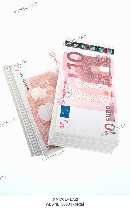 Euro banknotes, close up