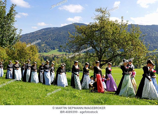 Michaelmas procession, Gaissach, Isarwinkel, Upper Bavaria, Bavaria, Germany