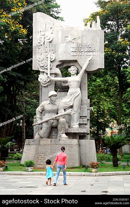 War monument in the central Hanoi, Vietnam