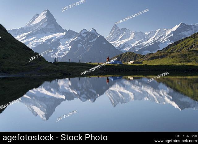 Schreckhorn, Finsteraarhorn, Bachalpsee, Bernese Oberland, Switzerland