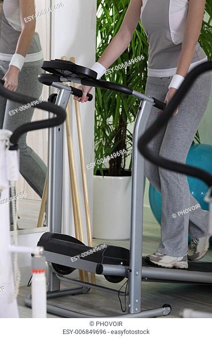 Woman on a treadmill