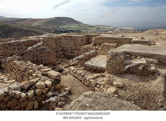 Pella, excavations, foundations of the Canaanite Migdol Temple, Bronze Age, 1600 BC, Jordan Valley, near Irbid, Jordan