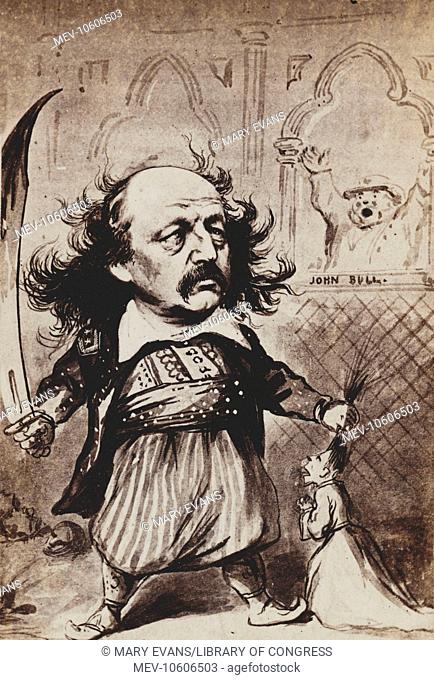 Bluebeard of New Orleans. Carte-de-visite reproduction of a drawing shows a caricature of Gen. Benjamin Butler, military governor of New Orleans, May-Dec