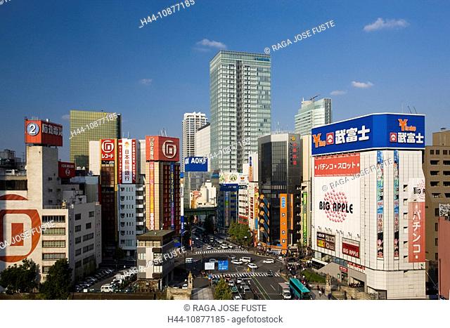 Tokyo, Japan, Asia, place, space, blocks of flats, high-rise buildings, Akihabara, advertisement, recruitment, Electric Town, traveling, place of interest