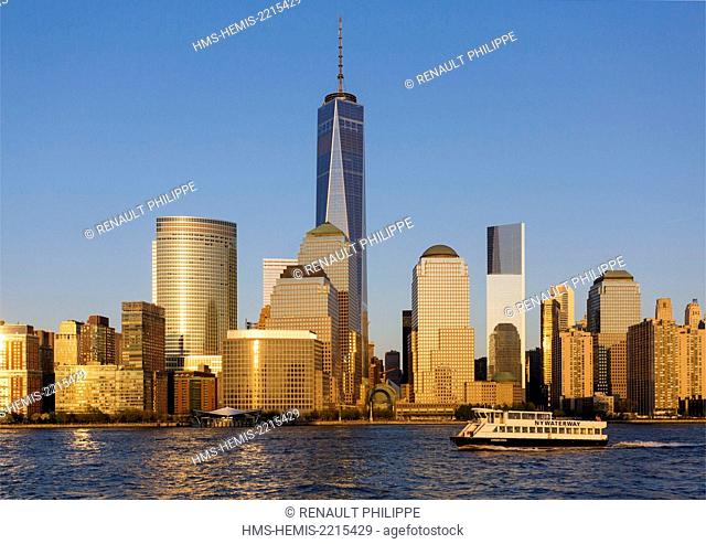 United States, New York, cruise around Manhattan Island, the One World Trade Center