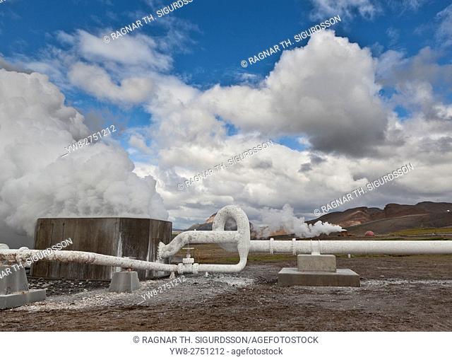 Industrial decay on pipes at Bjarnarflag Geothermal Plant, Iceland