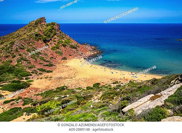 Cala Pilar Beach. Ciutadella de Menorca Municipality. Minorca. Balearic Islands. Spain