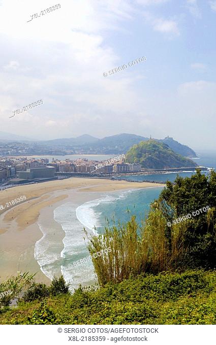 View of San Sebastian from Mount Ulia Guipuzcoa, Basque Country