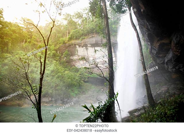 Huay Luang waterfall in Phu Chong Nayoi National park, which is near Na Chaluai and The Emerald Triangle in the south east corner of Ubon Province