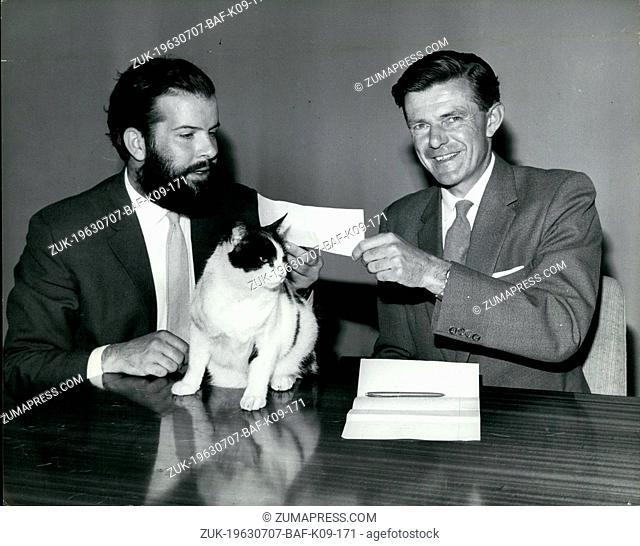 Jul. 07, 1963 - 'Twinkle' the stray wins contract: One of the biggest contracts, worth &pound;1, 000, has been awarded to 'Twinkle' a three-year old stray