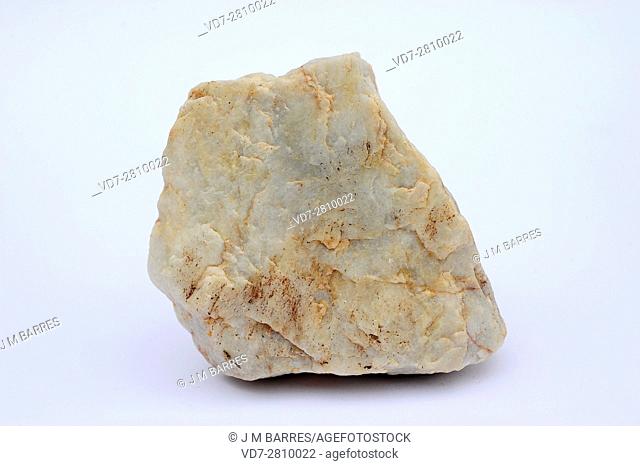 Quartzite is a metamorphic rock composed for quartz sandstone. This sample comes from Consuegra, Toledo, Castilla La Mancha, Spain